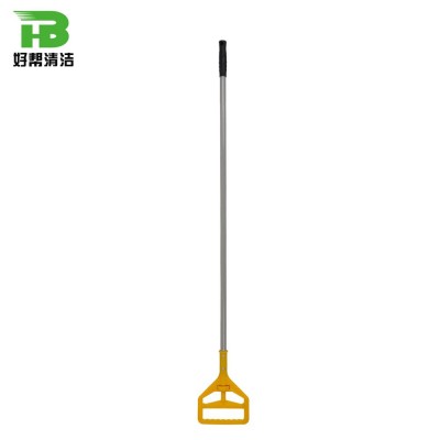 Large plastic clamping head with handle for mops