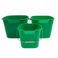 3QT 6QT 8QT Iron Handle HDPE Green Square Plastic Cleaning Pail Bucket